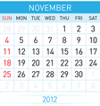 November calendar vector image