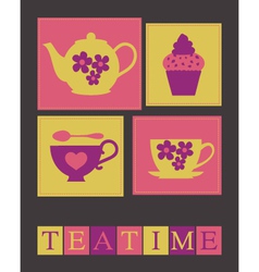 Teatime card vector image