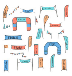 Opposite words for start and finish with girl Vector Image