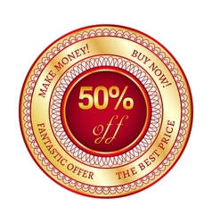 Label on 50 percent discount vector image