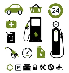Gasoline station icons set vector image