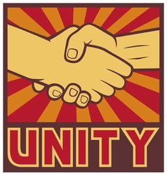 Unity poster - handshake unity design vector image