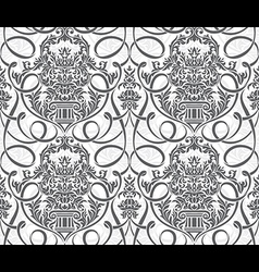 Seamless damask wallpaper vector image
