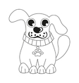 Cute dog wearing collar with pet paw tag coloring vector image
