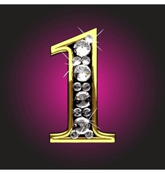 Golden figure with diamonds vector image