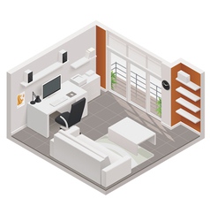 Isometric working room icon Isometric working room icon vector image