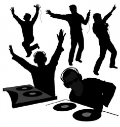 Dj silhouettes vector image