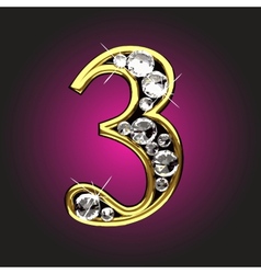 Golden figure with diamonds vector image
