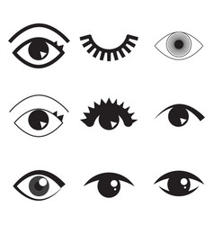 Eyes icon set isolated eye collection Royalty Free Vector