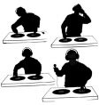 Dj silhouettes vector image
