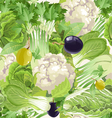Seamless pattern of green vegetables celery vector image