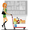 Woman in a supermarket vector image