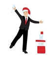 Businessman in Sana hat and champagne glass vector image
