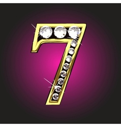 Golden figure with diamonds vector image