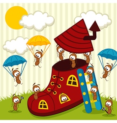 Ants build house vector image