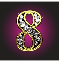 Golden figure with diamonds vector image