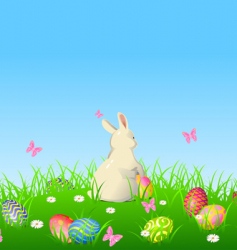 Easter bunny background vector image