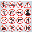 Funny forbidden icons set vector image