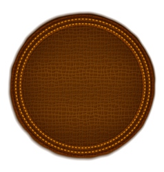 Brown Leather Label vector image