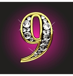 Golden figure with diamonds vector image