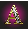 Golden figure with diamonds vector image