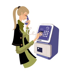 Holding telephone vector image