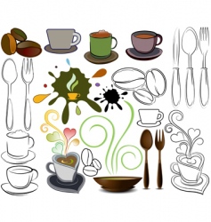 Cups and spoons logos vector image