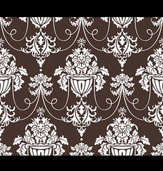 Seamless damask wallpaper vector image