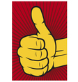 Hand showing thumbs up vector image