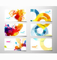 Set of abstract colorful splash gift cards vector image