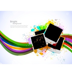 Bright background with photo frames vector image