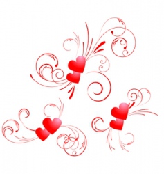 Valentine hearts swirl vector image