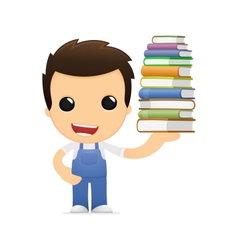Funny cartoon mechanic vector image