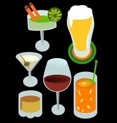 Drinks with alcohol vector image