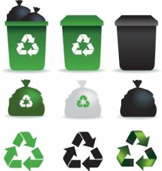 Bin bags and bins recycle vector image