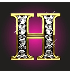 Golden figure with diamonds vector image