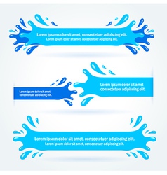 Strip label water blue splash drops liquid vector image