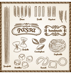 Pasta set vector image