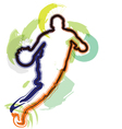 Basketball player in action vector image