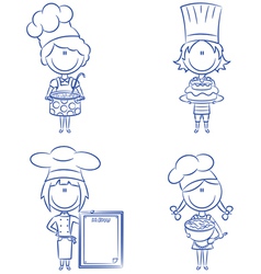 Cartoon chefs vector image