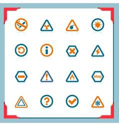 Warning signs - in a frame series vector image
