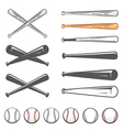 Set of baseball club emblem design elements vector image