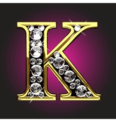 Golden figure with diamonds vector image