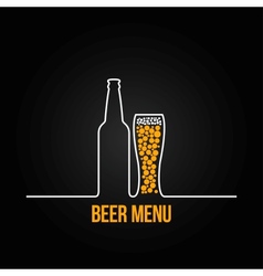Beer bottle glass deign background vector image