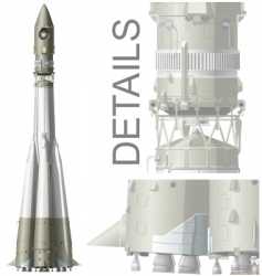 HI detailed space rocket vector image