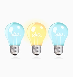 Two ordinary ideas and one creative idea vector image