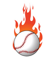 Flaming baseball vector image