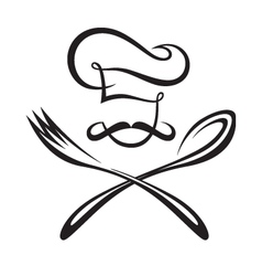 Chef hold wooden spoon Royalty Free Vector Image