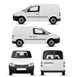 White Commercial Vehicle Mockup vector image