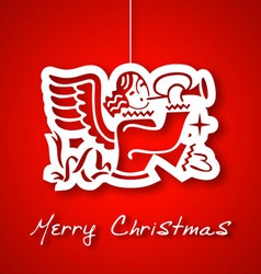 Christmas angel applique background vector image